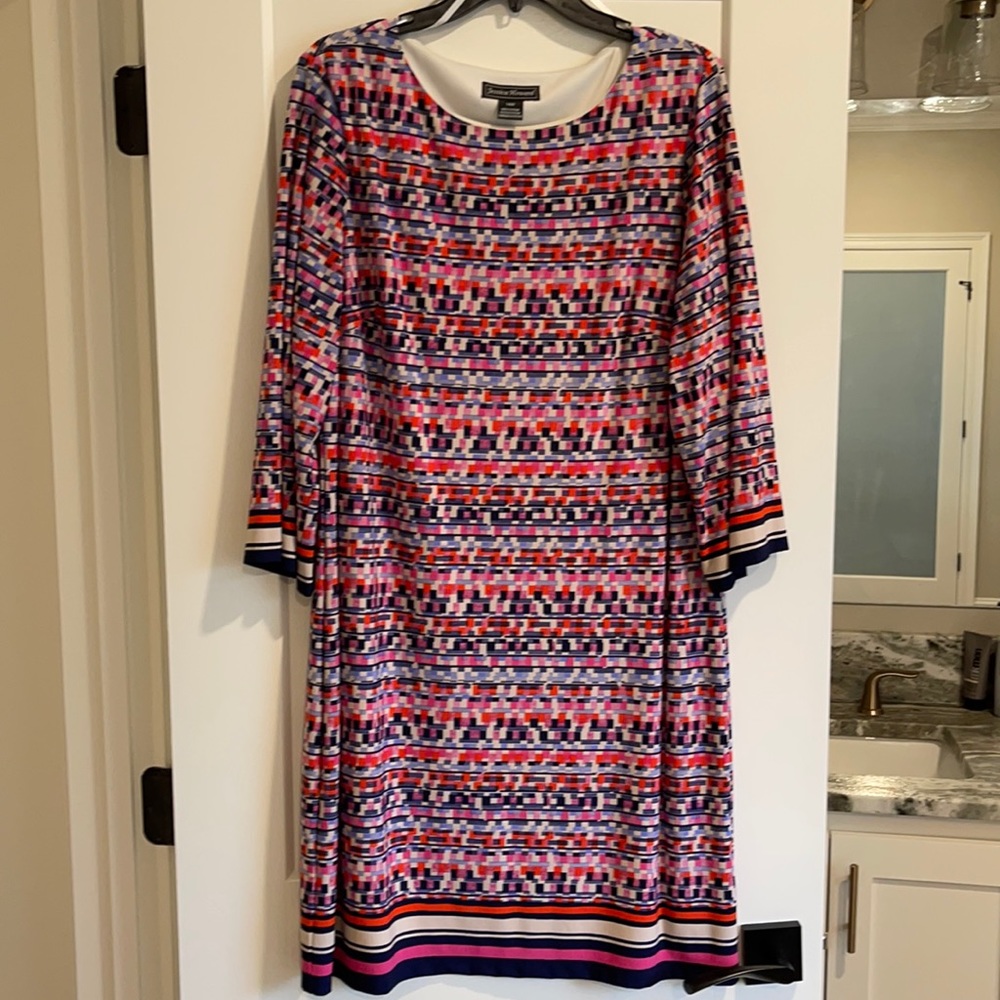 Jessica Howard Sheath Dress Multi color in pink, Navy, cream, red. Cream Liner